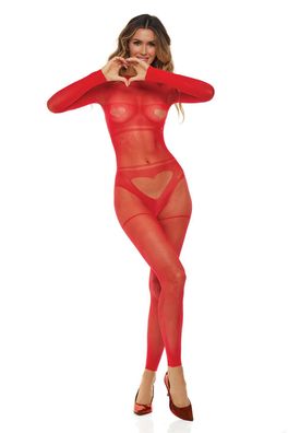 Rene Rofe Lingerie - MAD LOVE Bodystocking RED, OS
