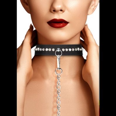 Ouch! by Shots - Diamond Studded Collar with Leash