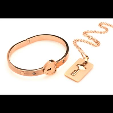 XR Brands - Cuffed Locking Bracelet and Key Neckla