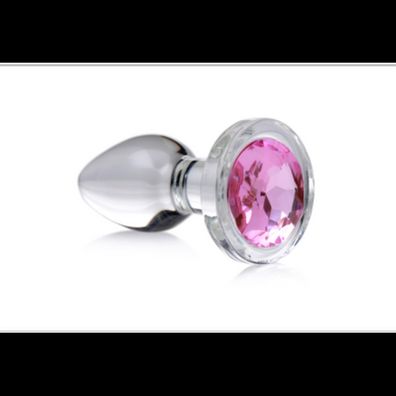 XR Brands - Pink Gem - Glass Anal Plug - Small