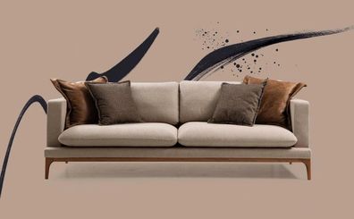 Zweisitzer Sofa 2 Sitzer Sofas Stoff Textil Wohnzimmer Polyester Modern Stil Neu