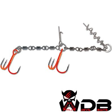 Wild Devil Baits Pike Master Spin System Shallow Rig Hecht Screw Stinger System