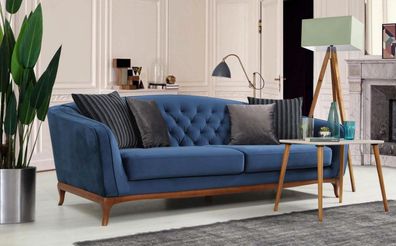 Luxus Sofa Design Dreisitzer Moderne Couch Blau Couchen Möbel Polster Loft Neu