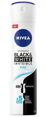 Nivea Black & White Unsichtbares Deodorant, 150ml