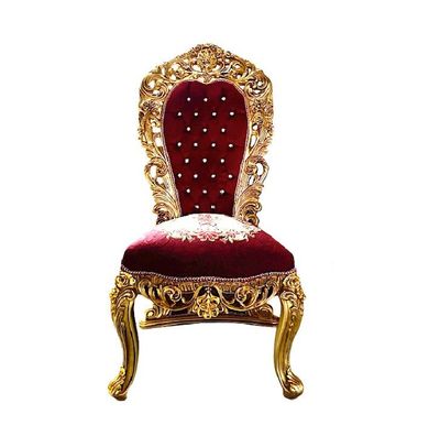 King Throne Italian Barock Rokoko style Huge Armchair in Handmade Gold Finish