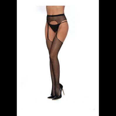 Dreamgirl - Fishnet Suspender Pantyhose - One Size