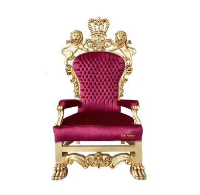 Barock Möbel Gold Crown Lion King Chair for Special Event for Studio Shooting