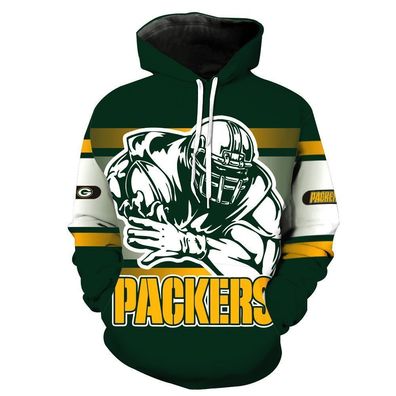 Fußball Herren 3D Sweatshirt Green Bay Packers Hoodie Kapuzenpullover Grün