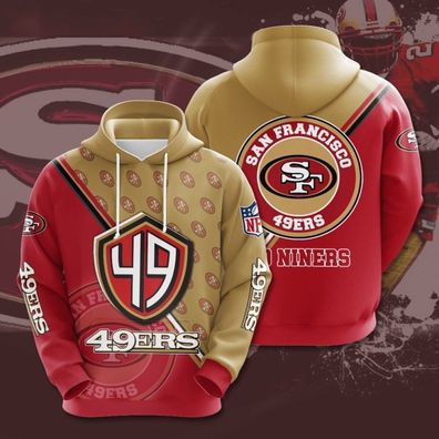 Fußball Herren 3D Sweatshirt San Francisco 49ers Hoodie Kapuzenpullover Khaki