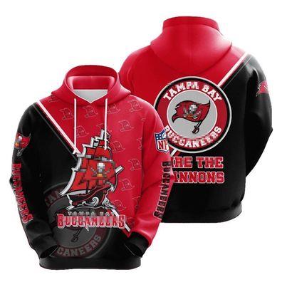 Fußball Herren 3D Sweatshirt Tampa Bay Buccaneers Hoodie Kapuzenpullover Rot