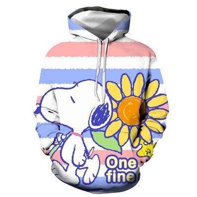 Neu Cartoon Snoopy Herren Sweatshirt 3D Drucke Hoodie Kapuzenpullover Helllila