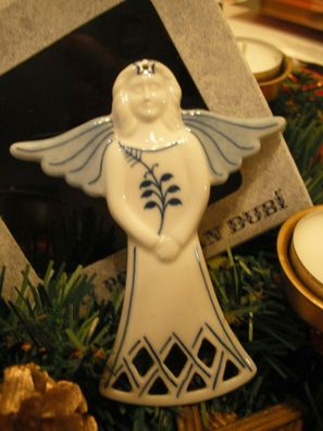 Zwiebelmuster Original Bohemia Christbaum Weihnachtsschmuck - Engel mit Myrte