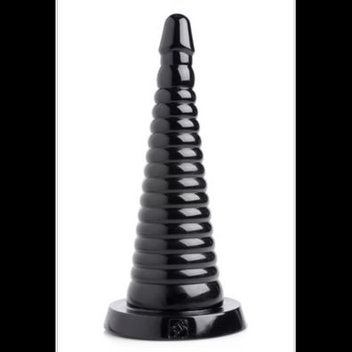 XR Brands - Giant Ribbed Anal Cone - Black