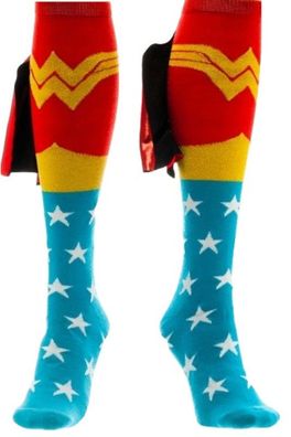 Wonder Woman Glänzende Umhang Kniestrümpfe - 360° DC Comics Heroes Socken