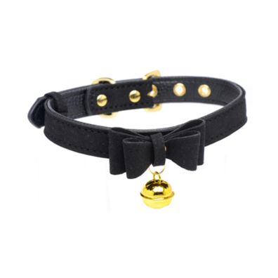 XR Brands - Golden Kitty - Cat Bell Collar - Black