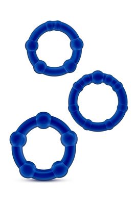 Blush - STAY HARD BEADED Cockrings BLUE