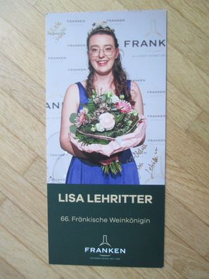 66. Fränkische Weinkönigin Lisa Lehritter - handsigniertes Autogramm!!!