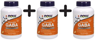 3 x GABA Chewable with Taurine, Inositol and L-Theanine - 90 chewables