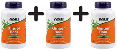3 x Ginger Root, 550mg - 100 vcaps