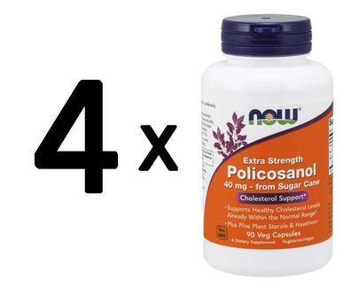 4 x Policosanol, 40mg Extra Strength - 90 vcaps