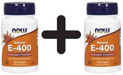 2 x Vitamin E-400, Natural (Mixed Tocopherols) - 50 softgels