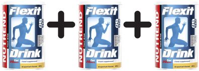 3 x Flexit Drink, Strawberry - 400g