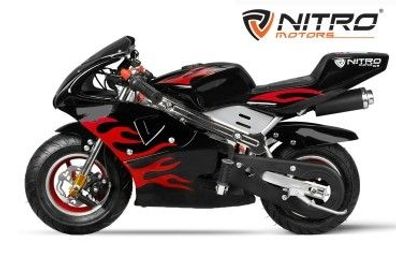 Nitro Motors PS77 Pocketbike 49cc 6.5 Zoll Minibike Racing Orang Kindermotorrad BR