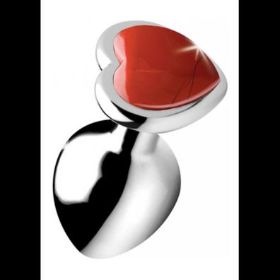 XR Brands - Red Jasper Heart - Butt Plug - Medium