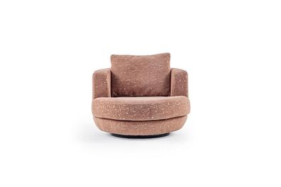 Einsitzer Modern Sessel Orange Wohnzimmer Dekorative Designer Luxus Textil