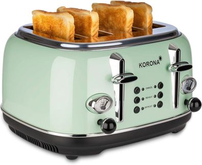 KORONA Design-Toaster Retro-Optik 4 Scheiben 1.630 W mint
