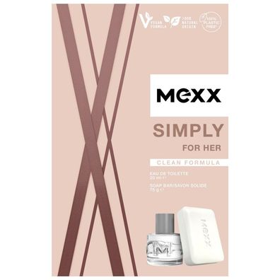 Mexx Simply for Her Geschenkset (Eau de Toilette 20ml + Seife 75g)