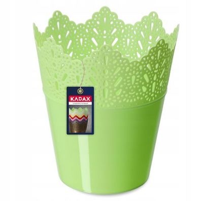 KADAX Spitzen-Blumentopf aus Kunststoff, 16.5 cm, Niedrig, Grün