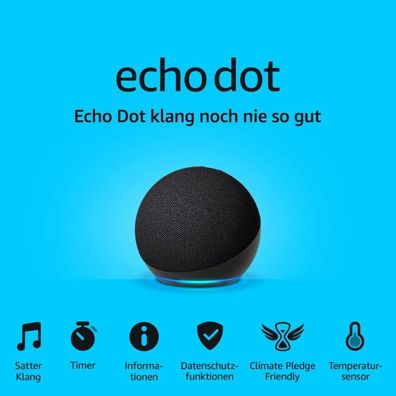 Amazon Speaker Echo Dot (5 Gen) Charcoal Black Schwarz (B09B8X9RGM)