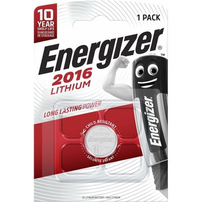 Energizer Knopfzelle CR2016 3 Volt, Lithium, 1 St