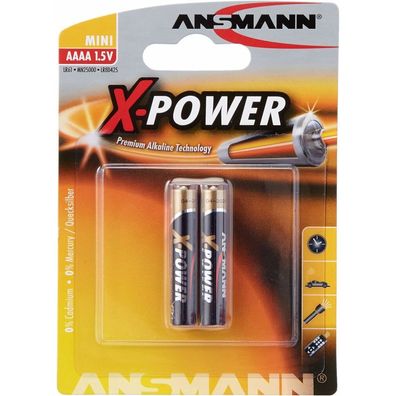 X-Power Alkaline Batterie Mini AAAA / LR08 (2 Stück, AAAA)