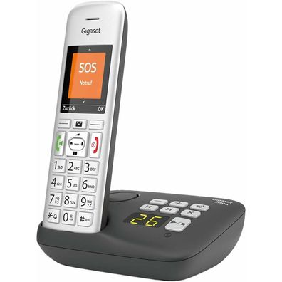 Gigaset E390A Schnurlostelefon mit Anrufbeantworter silber-schwarz