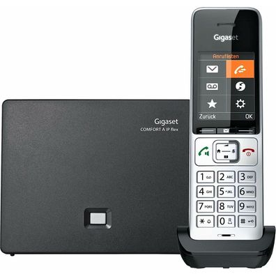 Gigaset Comfort 500A IP Schnurlostelefon mit Anrufbeantworter schwarz-silber