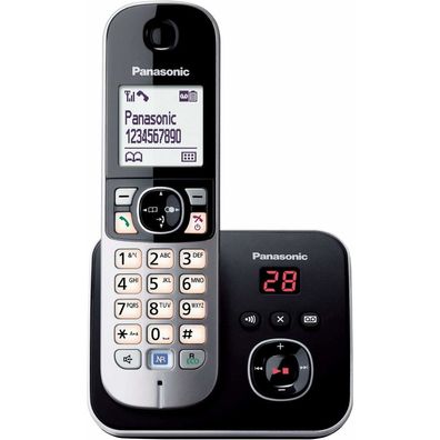 Panasonic KX-TG6821GB Schnurlostelefon mit Anrufbeantworter schwarz-silber