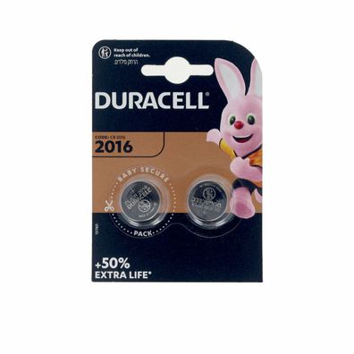 Duracell Lithium Button Battery 3V 2016 DL/ CR2016 2 Units