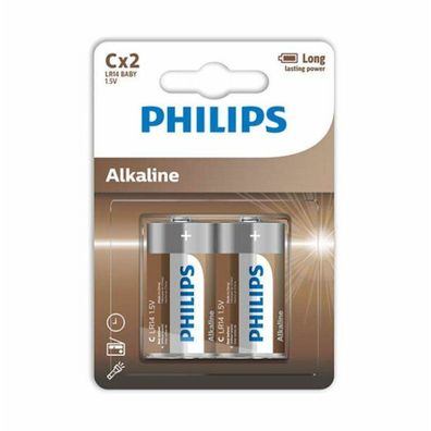 Philips Alkaline Batteries C LR14 Blister * 2