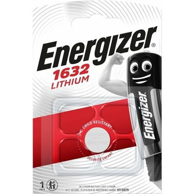 Energizer Battery Button Cell Lithium 3v Cr1632 Per Piece