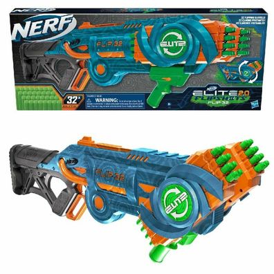 Nerf Elite 2.0 Flipshots Flip-32, Nerf Gun (blaugrau/ orange)
