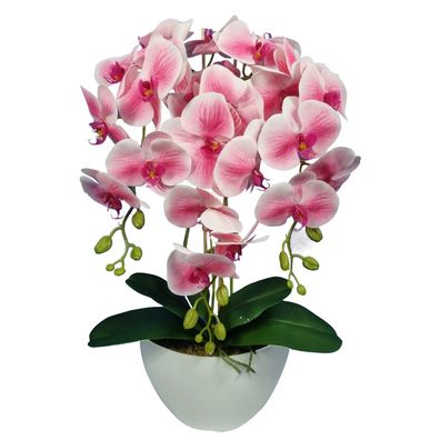 Künstliche Orchidee Blumentopf Kunstorchidee Pflanze Blumen Orchideenstrauß Rosa