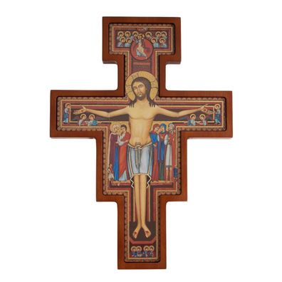 Kreuz Holzkreuz San Damiano Franziskus Ästhetisch Geschenk Anlässe Braun