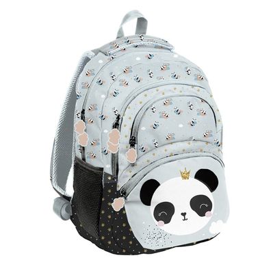 Paso Panda Schulrucksack Flasche Reißverschluss Thermoskanne Seitentaschen