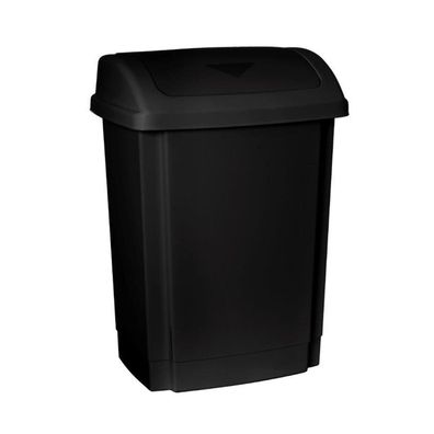 Papierkorb Abfalleimer mit Deckel Korb Müllbehälter 25 L 313x236x455mm Schwarz
