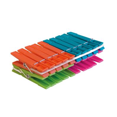Plastikklammern Wäscheklammern 20-Stück Set York Standard in 4 schrillen Farben