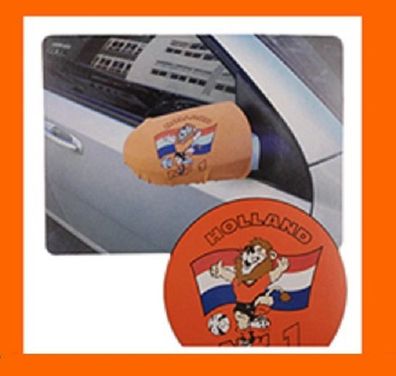 Oranje hoes voor auto spiegel ( set van 2 stuks )