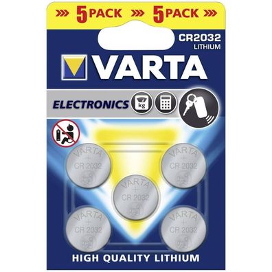 Varta CR2032 Lithium Knoopcel Batterijen 5 Stuks