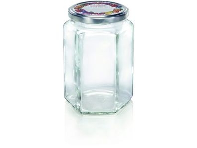 Leifheit 3211 Jampot Zeshoekig 770ml Glas/ Zilver